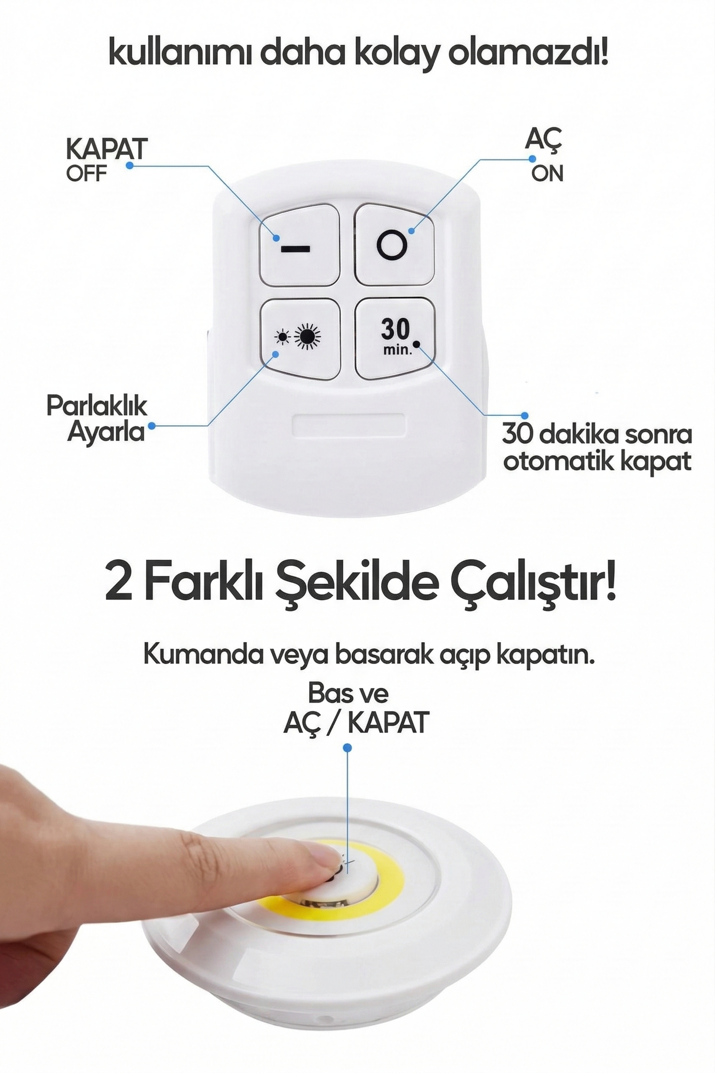 Uzaktan Kumandalı 3'lü Led Lamba